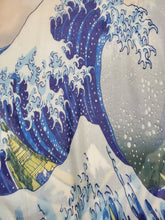 Load image into Gallery viewer, Hokusai&#39;s Great Wave Frayed Scarf
