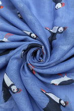 Load image into Gallery viewer, Cute Puffin Sea Bird Print Scarf – NAVY
