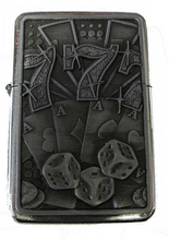 Load image into Gallery viewer, Silver 3D Casino 777 - Zippo Style
