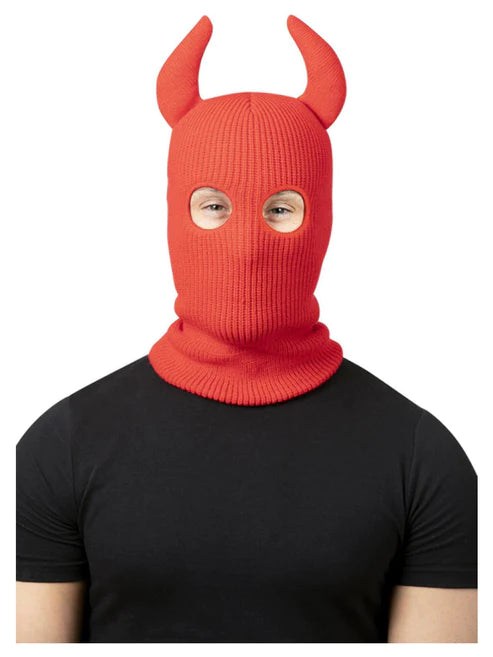 Woolly Balaclava - RED DEVIL HORNS