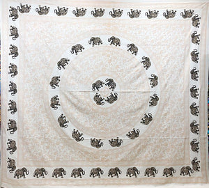 White Base Elephant Throw/Bedspread