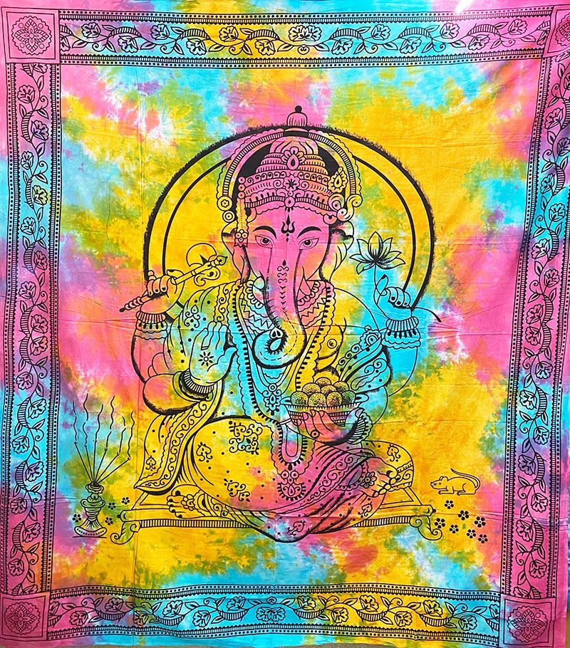 Tie Dye Ganesh Throw/Bedspread