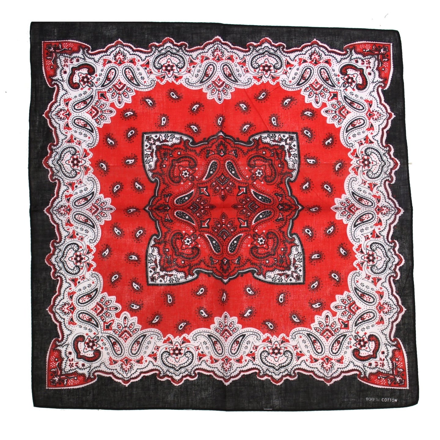 Black + Red Centre Paisley