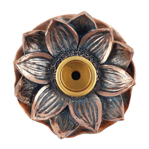 BRONZE LOTUS BACKFLOW INCENSE BURNER