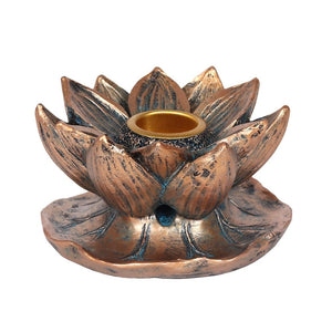 BRONZE LOTUS BACKFLOW INCENSE BURNER