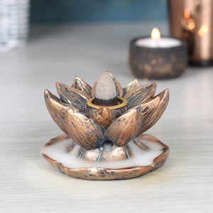 BRONZE LOTUS BACKFLOW INCENSE BURNER