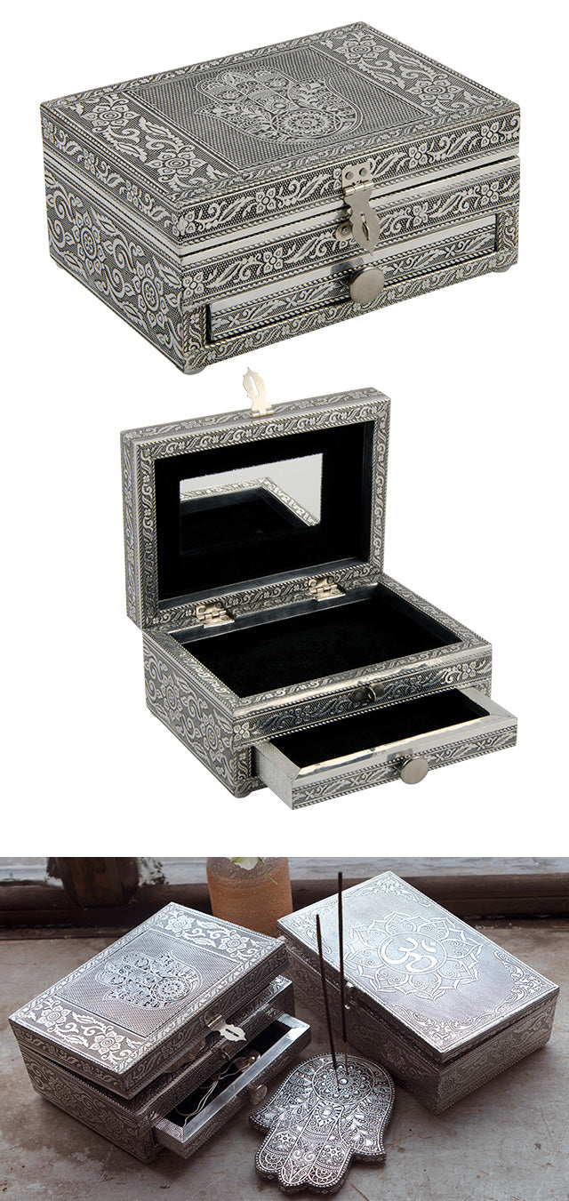 Large Hamsa Silver Jewellery Box