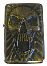 Load image into Gallery viewer, Gold 3D Skull - Zippo Style
