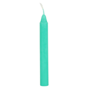 PACK OF 12 GREEN 'LUCK' SPELL CANDLES