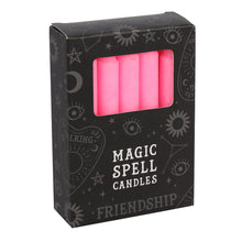 Load image into Gallery viewer, PACK OF 12 PINK &#39;FRIENDSHIP&#39; SPELL CANDLES
