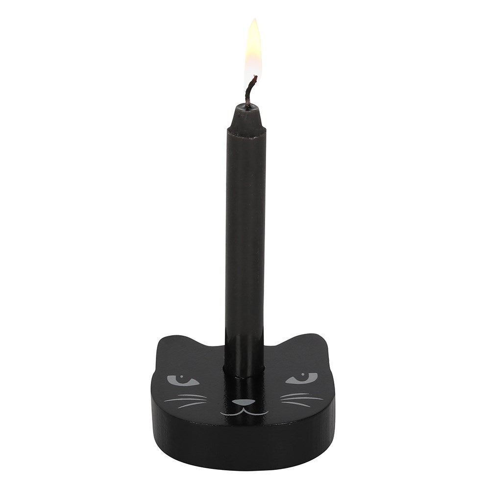 BLACK CAT SPELL CANDLE HOLDER