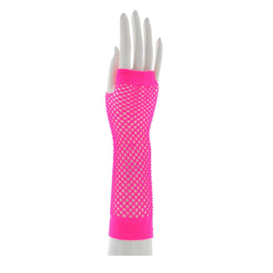 Long Fishnet Gloves - PINK