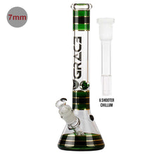Load image into Gallery viewer, Grace Glass Striped Series Green 42cm Waterpipe
