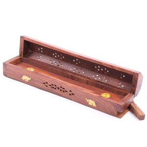 Wooden Incense Stick/Cone Burner Ash Catcher Box