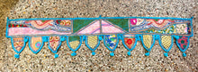 Load image into Gallery viewer, Large Decorative Embroidered Indian Toran/Wall hanging - TURQUOISE
