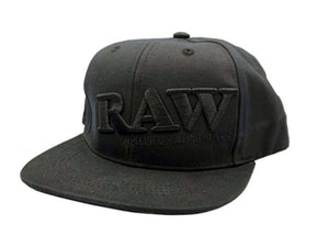 RAW SNAP BACK CAP - BLACK LOGO