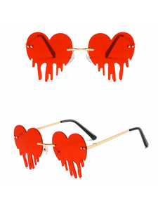 Broken Heart Red Sunglasses