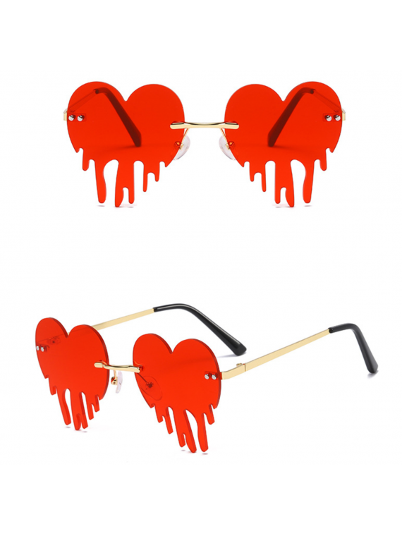 Broken Heart Red Sunglasses