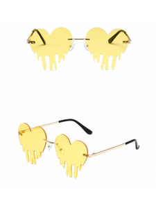 Broken Heart Yellow Sunglasses