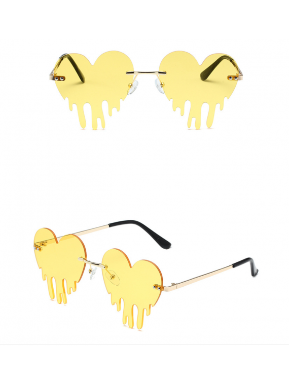 Broken Heart Yellow Sunglasses