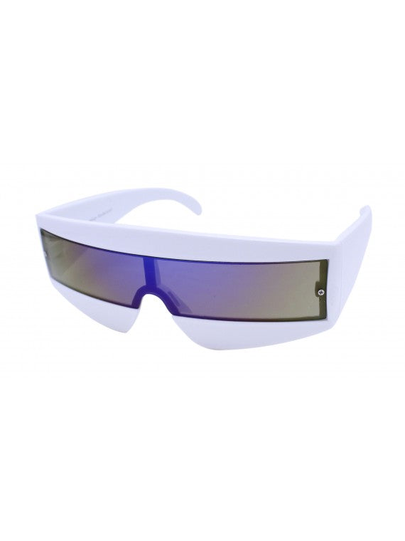 Robo Cop Wrap Around Sunglasses - White