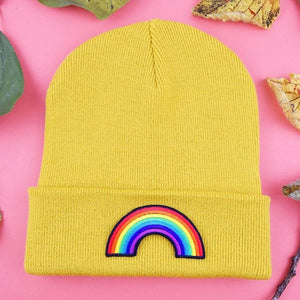 RAINBOW MUSTARD BEANIE