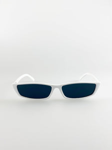 Retro Slim Cateye Sunglasses In White