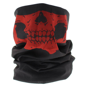 Black+Red Skeleton Mouth Snood/Face Covering