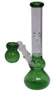 Basil Bush Mini Tree Percolator Glass Bong With Ash Catcher 25cm – Green