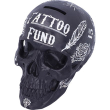 Load image into Gallery viewer, Black and White Traditional, Tribal Tattoo Fund Skull
