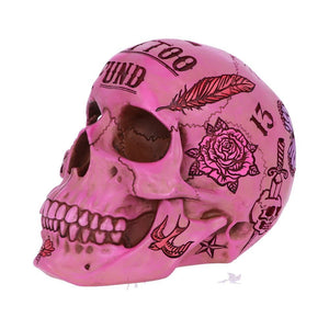 Pink Traditional Tribal Tattoo Fund Skull Money Box