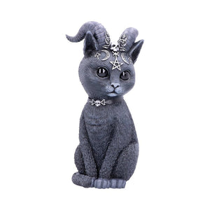 Large Pawzuph Horned Occult Cat Figurine