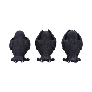 Three Wise Ravens Figurines