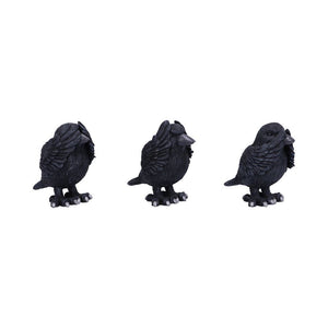 Three Wise Ravens Figurines