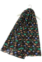 Load image into Gallery viewer, Christmas Gingerbread Man Print Scarf - BLACK

