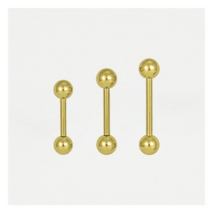 Gold Tongue/Nipple PVD Gold Steel 1.6mm Barbell