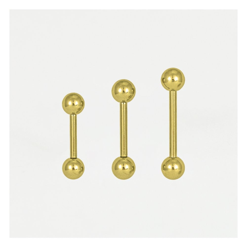 Gold Tongue/Nipple PVD Gold Steel 1.6mm Barbell