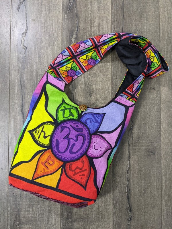 Rainbow Chakra Flower Shoulder Bag