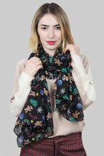 Load image into Gallery viewer, Christmas Gingerbread Man Print Scarf - BLACK

