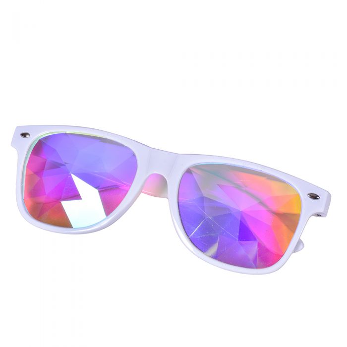 WHITE Wayfarer Kaleidoscope Glasses