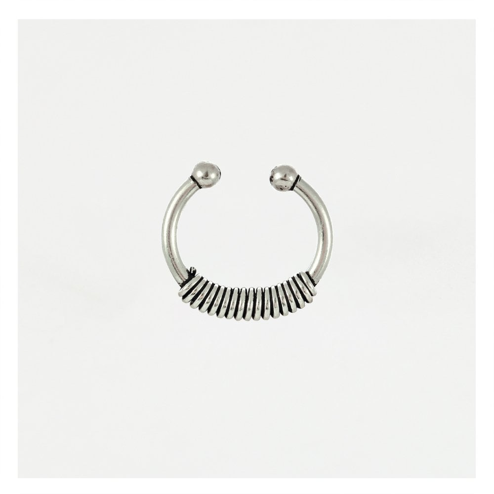 Coil Septum Clip On Sterling Silver
