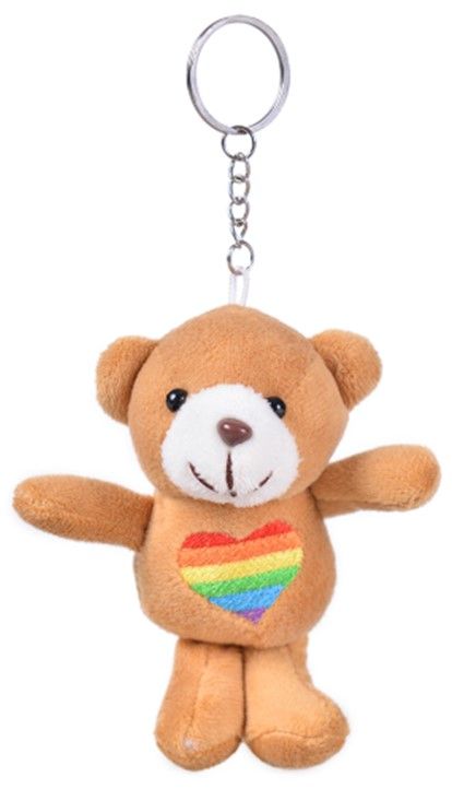 Rainbow Heart Bear Keyring