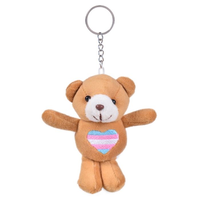 Trans Heart Bear Keyring