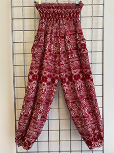 Harem Paisley Trousers - RED