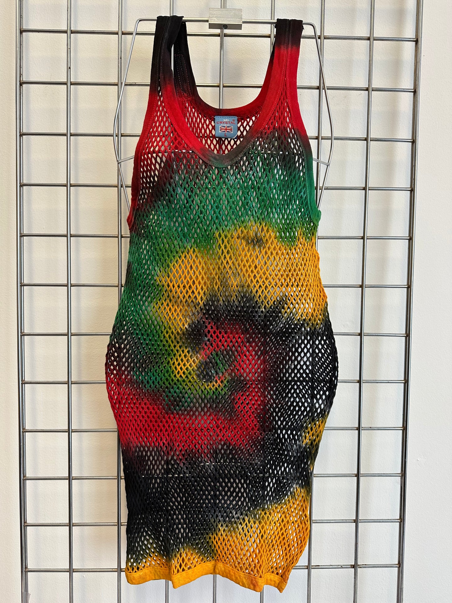 Rasta Tie Dye Mesh Vest/Mini Dress Fresh Garbage Rasta Tie Dye Mesh Vest/Mini Dress Fresh Garbage