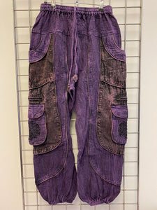Stone Washed Flower of Life Trousers – PURPLE