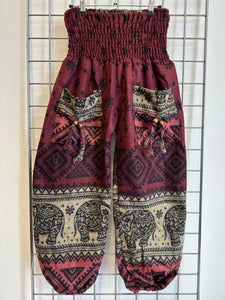 Aztec/Elephant Design Cashmilon Trousers – MAROON