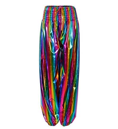 Rainbow Holographic Harem Pants