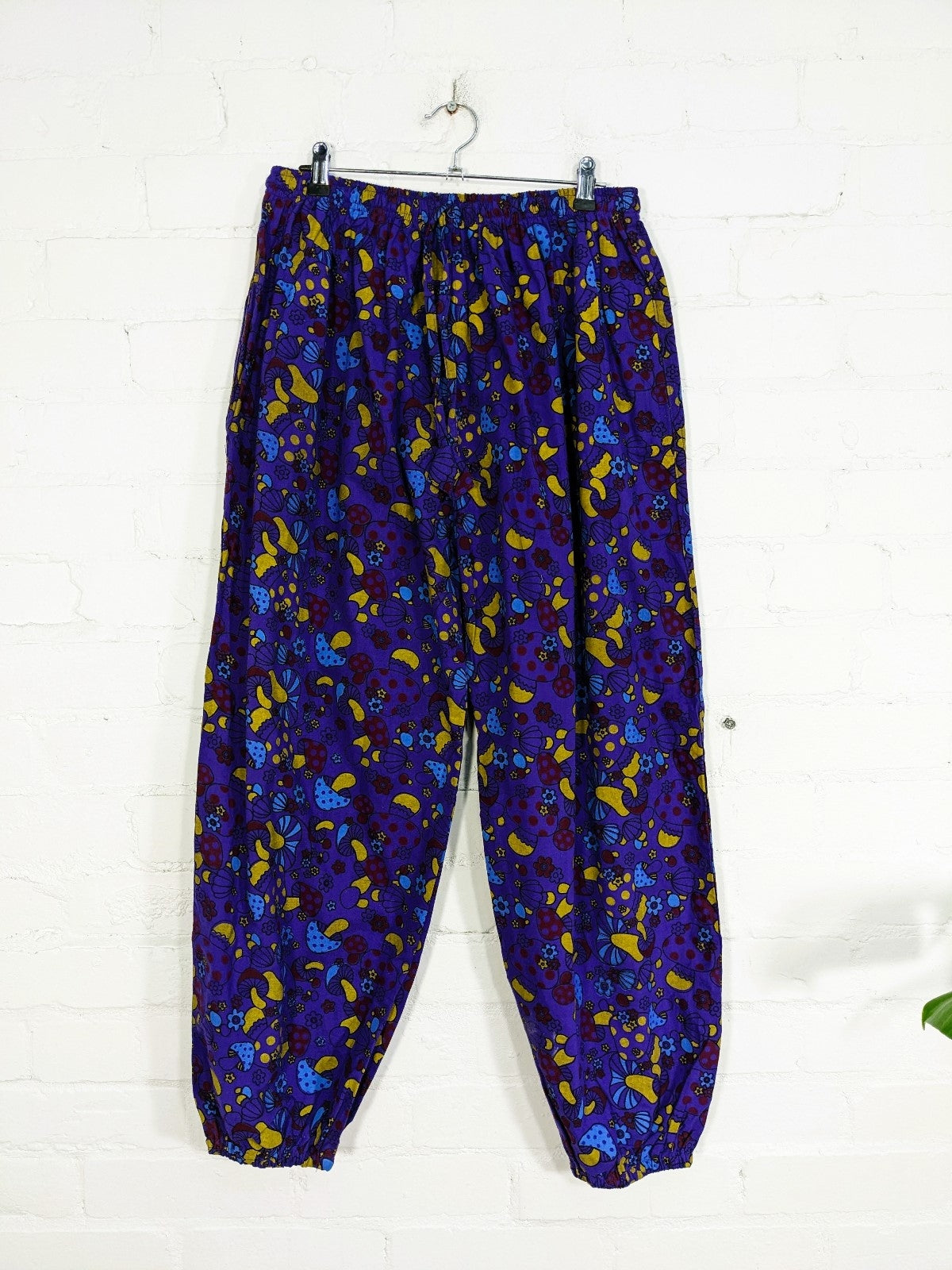 Purple Mushroom Print Harem Trousers