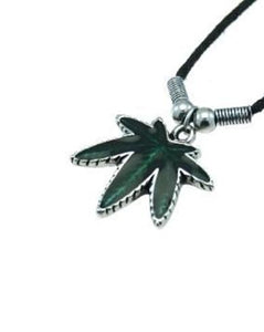 Green Leaf Corded Necklace